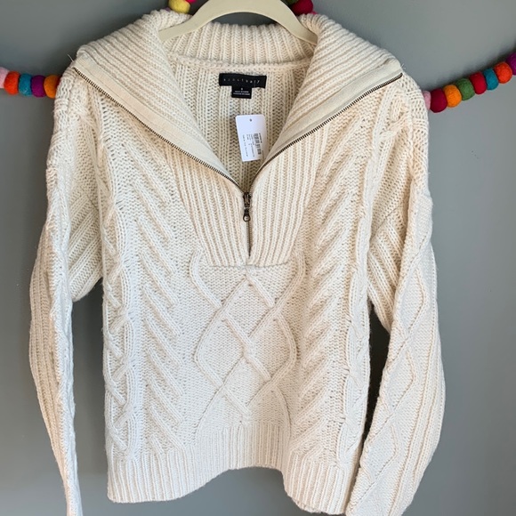 Sanctuary | Sweaters | Nwt Sanctuary Cable Zip Pullover Sz Small | Poshmark